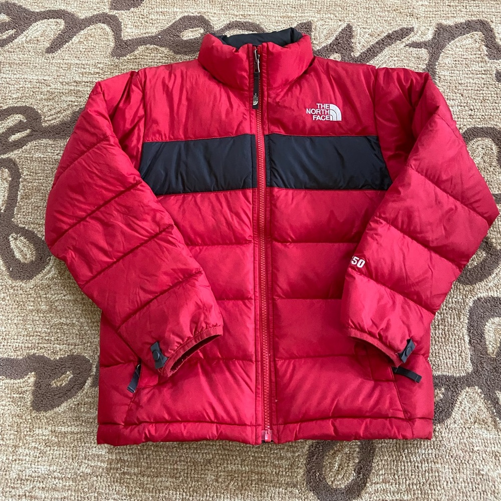 The North Face 550 Youth Jacket - size 10/12 youth - red/black color block